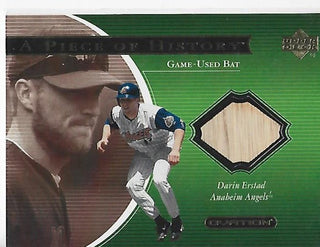 Darin Erstad 2001 Upper Deck #DE A Piece Of History Game-Used Card