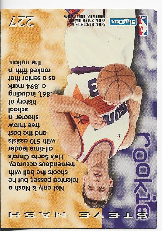 Steve Nash 1997 Skybox Rookie Card