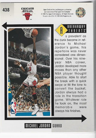 Michael Jordan 1993 Upper Deck Breakaway Threats Card