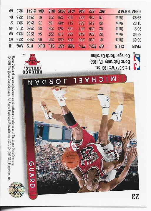 Michael Jordan 1993 Upper Deck Card #23