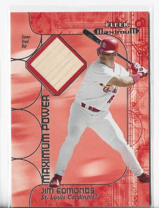 Jim Edmonds 2002 Fleer Maximum Power Game-Used Bat Card