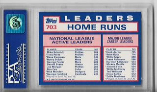 Tony Perez / Mike Schmidt / Dave Kingman 1984 Topps NL Active Career #703 (PSA Grade Mint 9) Card