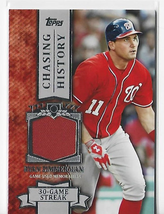 Ryan Zimmerman 2013 Chasing History #CHR-RZ Game-Used Memorabilia Card