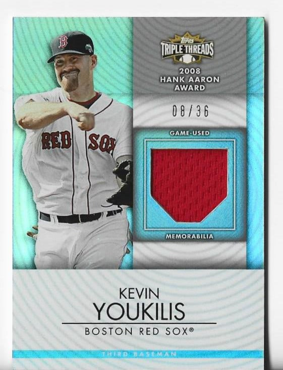 Kevin Youkilis 2008 Triple Threads #TTUR-39 (08/36) Game-Used Memorabilia Card