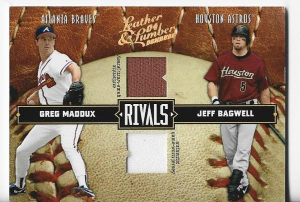 Greg Maddux / Jeff Bagwell 2004 Donruss Leather & Lumber #LLR-18 (232/250) Game-Worn Jersey Card