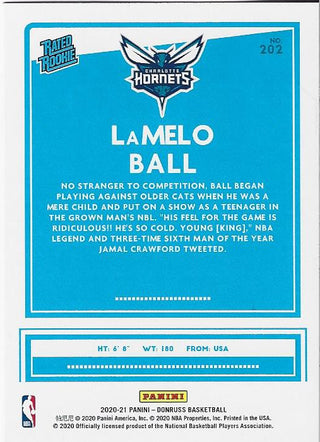 LaMelo Ball 2020 Panini Donruss Rookie Card #202