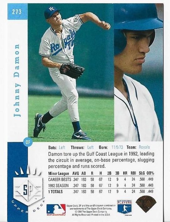 Johnny Damon 1993 Upper Deck SP #273 Foil Rookie Card