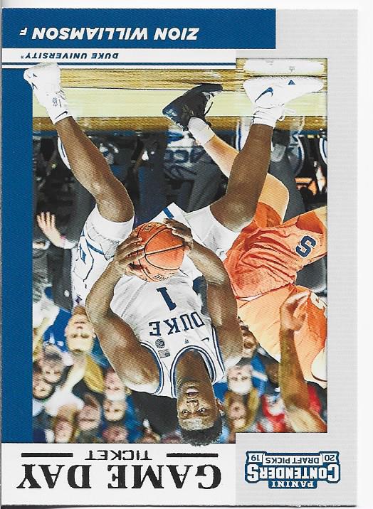 Zion Williamson 2019 Panini Contenders Draft Picks Rookie Card #1