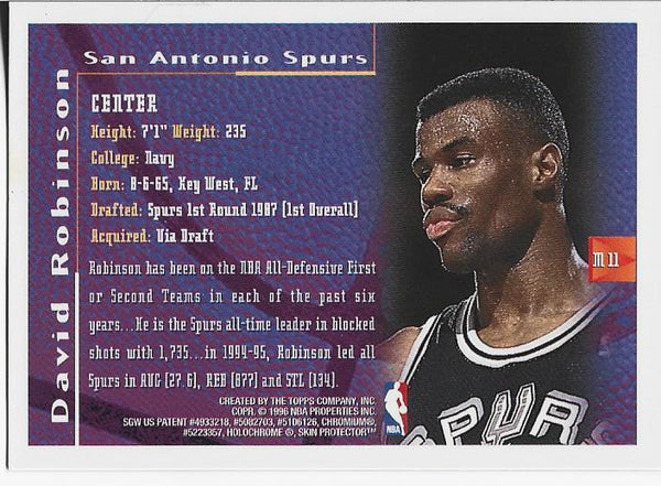 David Robinson 1996 Topps Finest Card