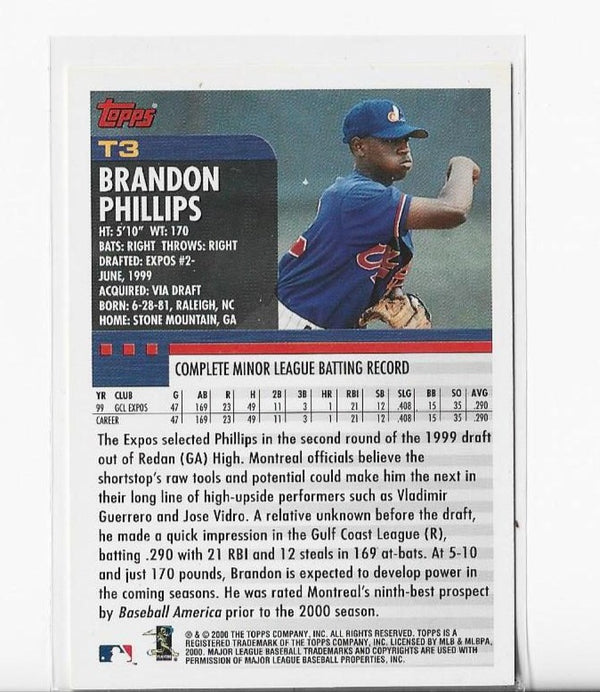 Brandon Phillips 2000 Topps #T3 Traded Rookie Card