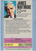 James Whitmore 1991 Starline Hollywood Autographed Card #222