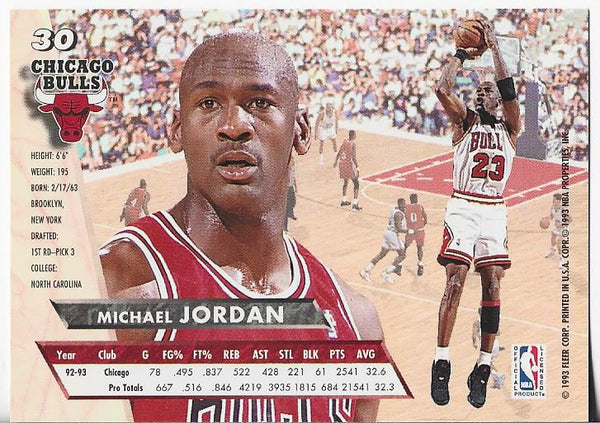 Michael Jordan 1993 Fleer Card #30