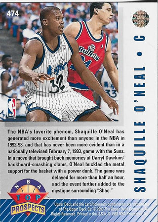 Shaquille O'Neal 1993 Upper Deck Card #474