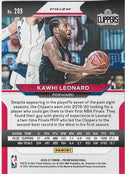 Kawhi Leonard 2020 Panini Prizm Silver Card #209