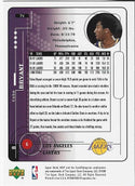 Kobe Bryant 1999 Upper Deck MVP Card #74