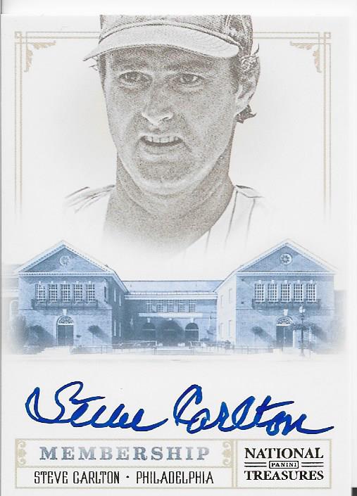 Steve Carlton Autographed National Treasures Panini Card #11/25