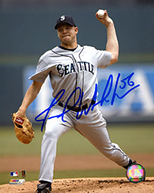 Jarrod Washburn Autographed Pitching 8x10 Photo