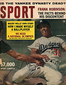 Maury Wills Autographed Sport Magazine