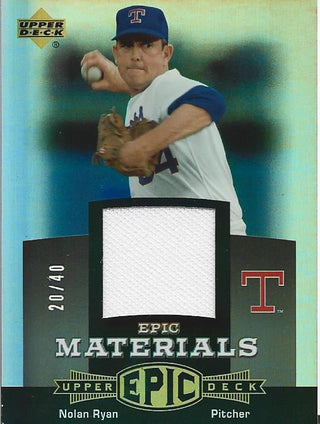 Nolan Ryan Upper Deck Jersey Card #20/40