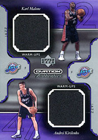 Karl Malone & Andre Kirlenko Unsigned 2002 Upper Deck Jersey Card