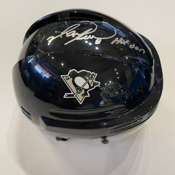 Mark Recchi HOF 2017 Autographed Pittsburgh Penguins Mini Helmet