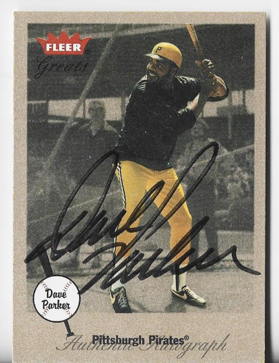 Dave Parker 2002 Fleer Greats Autograph Card