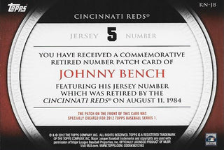 Johnny Bench 2012 Topps Patch Card