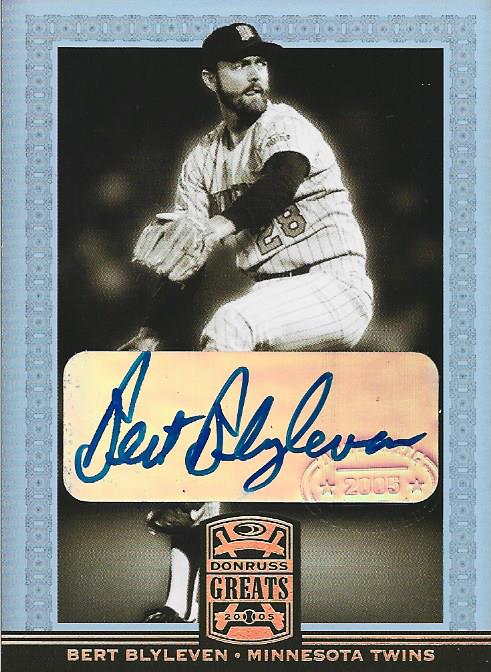 Bert Blyleven 2005 Autographed Donruss Greats Card