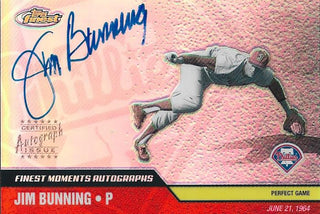 Jim Bunning 2002 Autographed Topps Finest Card