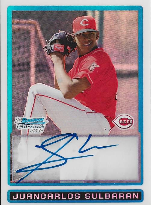 Juancarlos Sulbaran Autographed 2009 Bowman Chrome Card #30/500