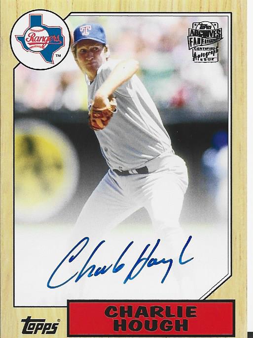 Charlie Hough Autographed Topps Card