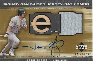 Jason Giambi Autographed Upper Deck 2001 Jersey/Bat Card