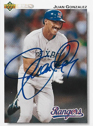 Juan Gonzalez 1991 Autographed Upper Deck Card