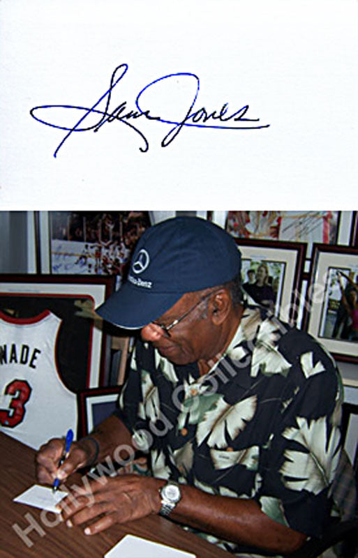 Sam Jones Autographed / Signed 3x5 Card