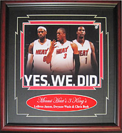 LeBron James Dwyane Wade & Chris Bosh Unsigned 8x10 Framed