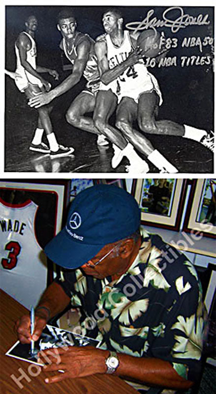 Sam Jones Autographed / Signed Black & White 8x10 Photo HoF83 NBA50 10 NBA Titles