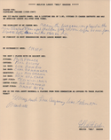 Melvin "Mel" Harder Autographed Hand Filled Out Survey Page (JSA)