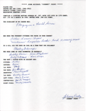 Johnny Pesky Autographed Hand Filled Out Survey Page (JSA)