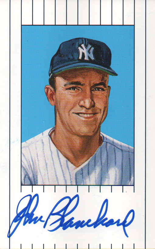 Johnny Blanchard Autographed 1961 New York Yankees Ron Lewis Card