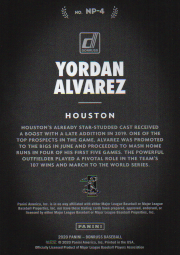 Yordan Alvarez 2020 Donruss Now Playing Card