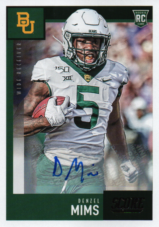 Denzel Mims Autographed 2020 Panini Score Rookie Card