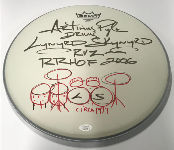 Artimus Pyle Autographed  RR HOF 2006 14' Drum Head