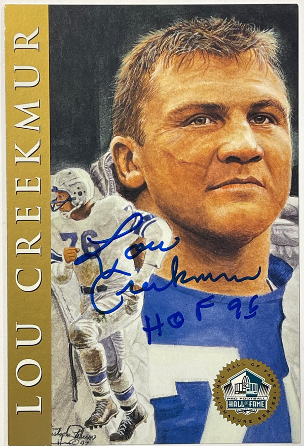 Lou Creekmur 1998 Autographed Hall of Fame Postcard