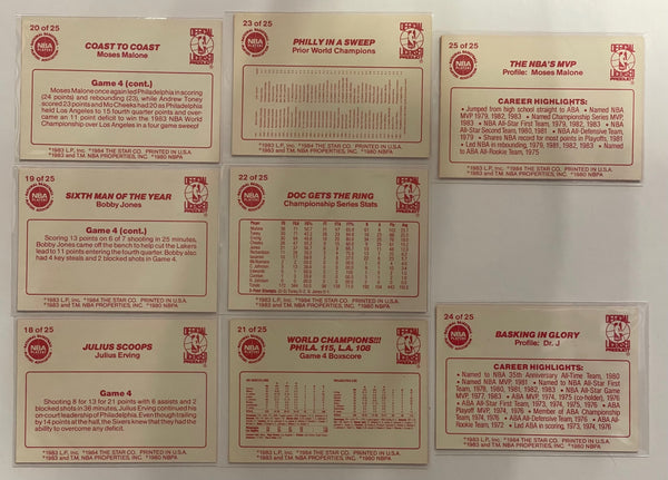 1983-84 Star Company SIXERS CHAMPS Philadelphia 76ers Complete 25-Card Set