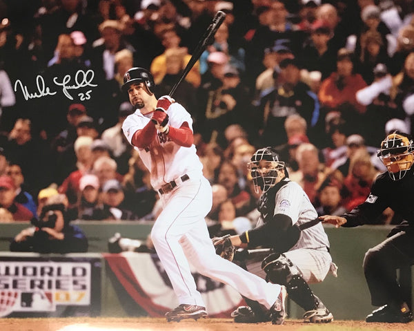 Mike Lowell Autographed 2007 World Series 16x20 Photo