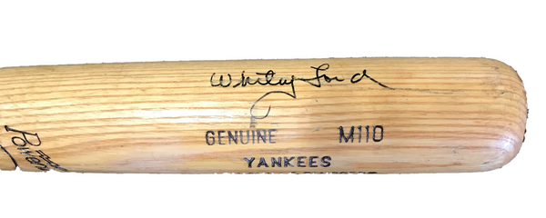 Whitey Ford Autographed Cracked Louisville Slugger Bat (JSA)