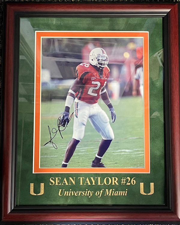 Sean Taylor Autographed Framed 8x10 Photo (JSA)