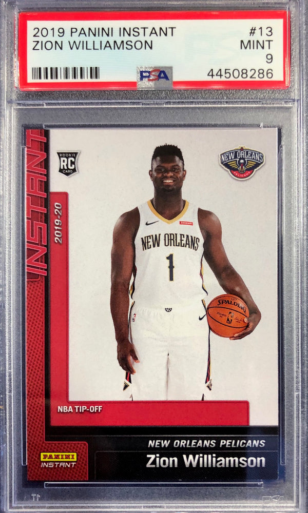 Zion Williamson 2019 Panini Instant NBA Tip-Off Rookie Card (PSA 9)