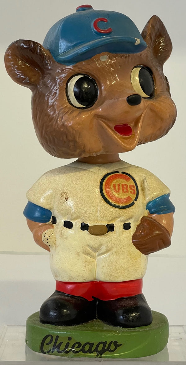 1960s Chicago Cubs Mascot Vintage Bobble Head Green Base Nodder