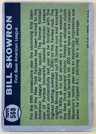 1961 Topps Bill Skowron New York Yankees Baseball Card #568